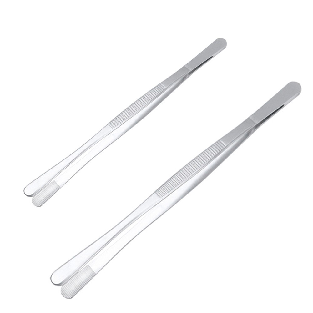 25cm and 30cm Stainless Steel BBQ Tweezers 2 Piece Set for Outdoor Grilling