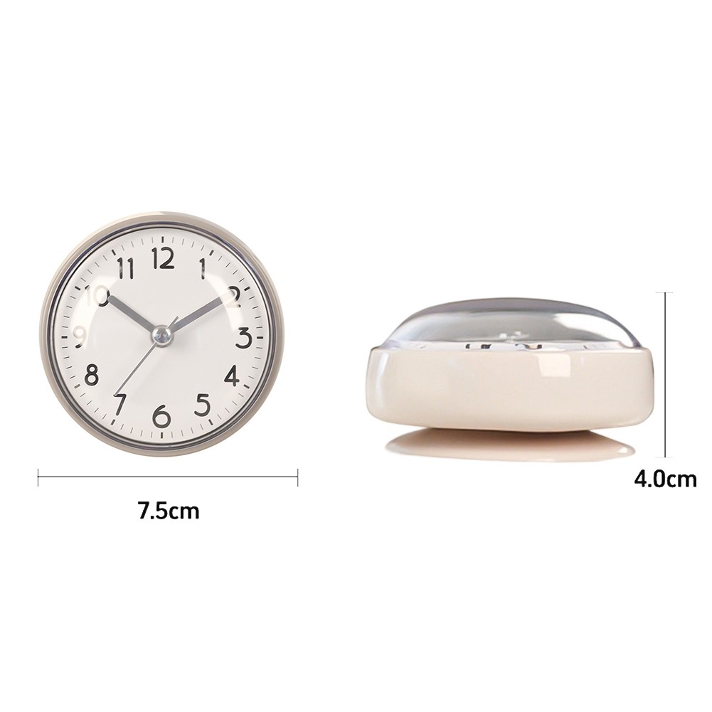 Quartz Movement Silent Wall Clock with Sucker for Bathroom For Kitchen Decor