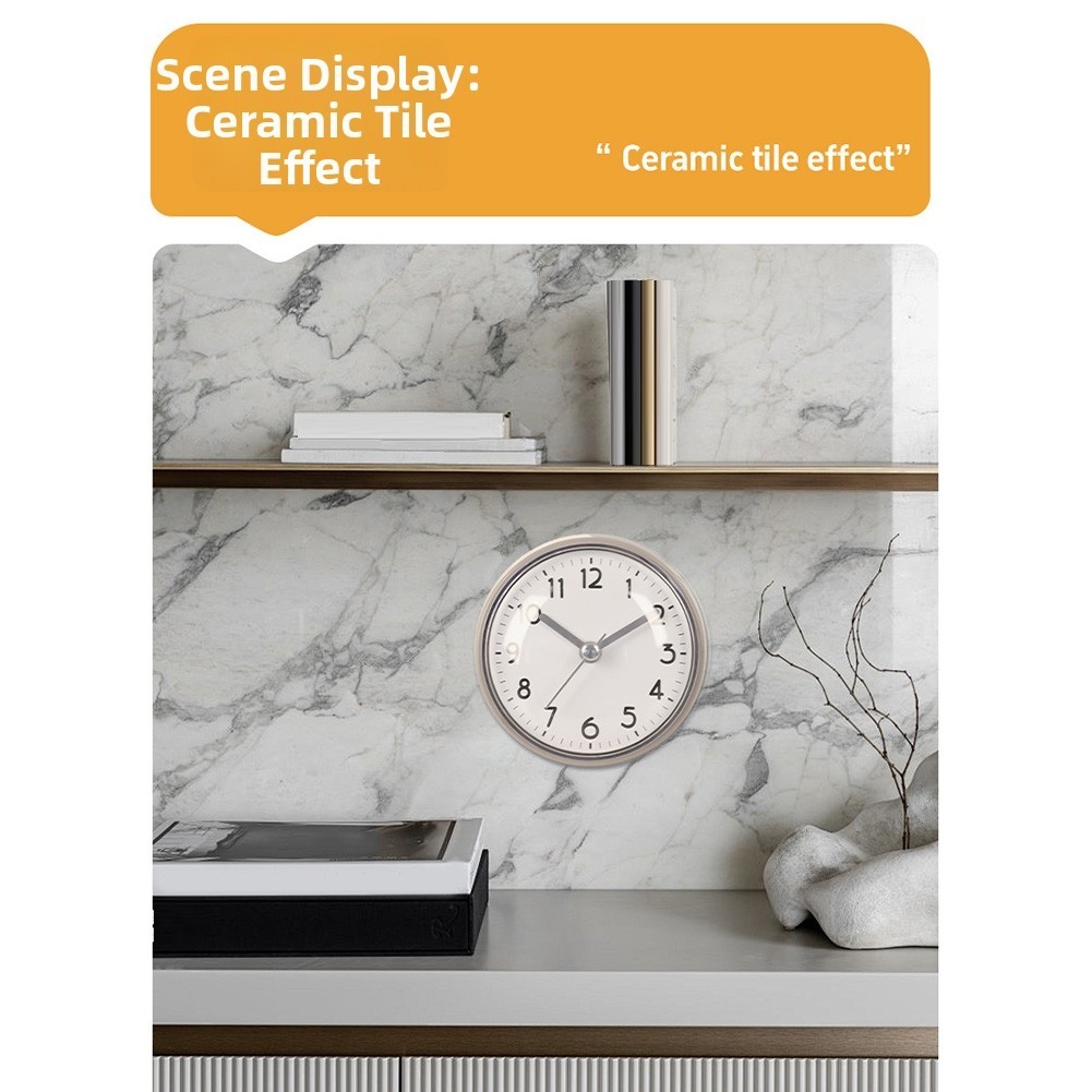 Quartz Movement Silent Wall Clock with Sucker for Bathroom For Kitchen Decor