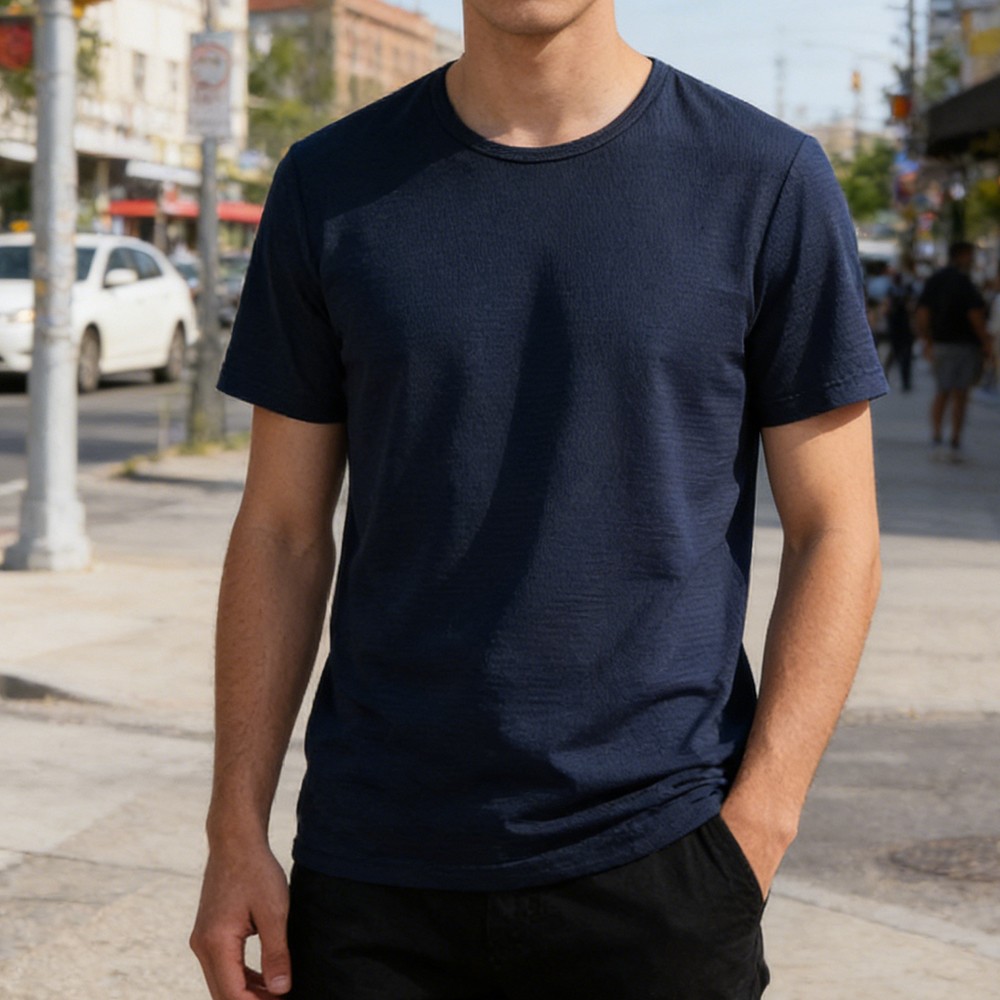 Ice Silk Men’s Half Sleeve Athletic Top for Summer Spring Autumn Winter