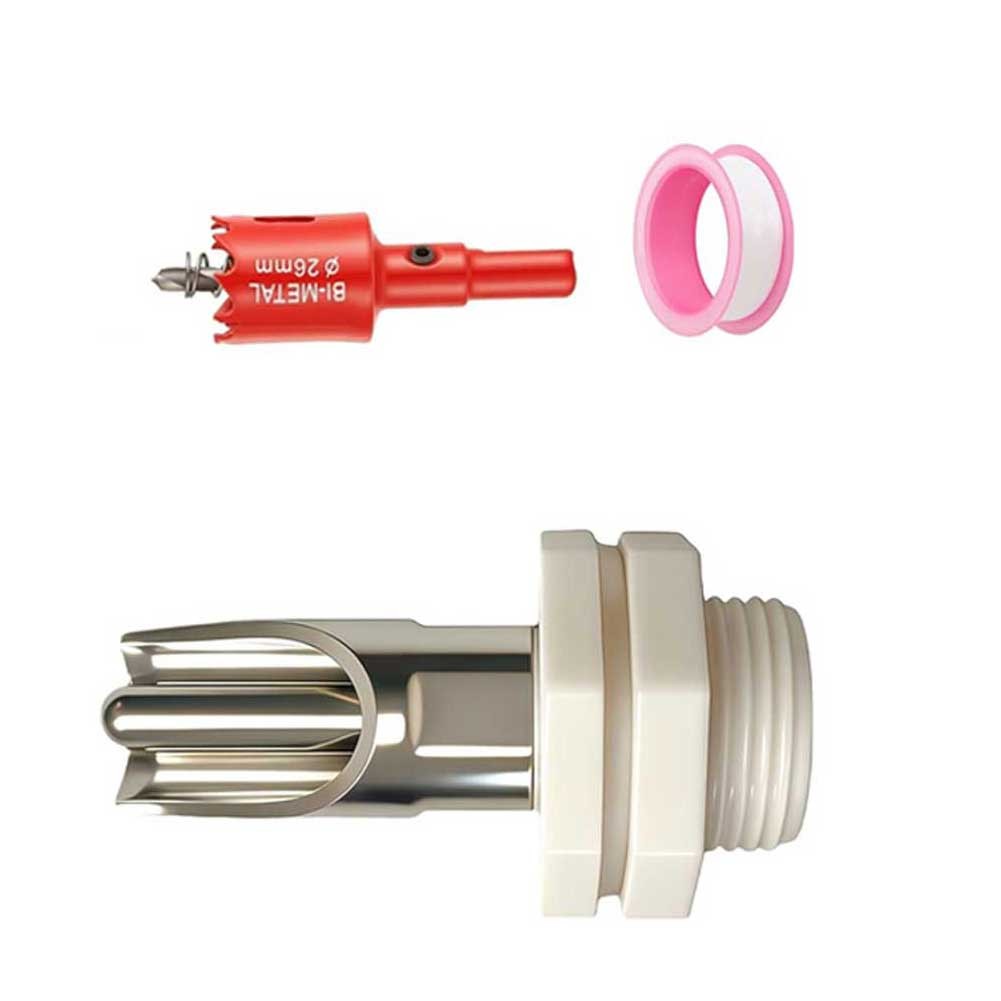 Pig Drinking Spout Kit with Auto Flow Valve Hole Cutting Tool and Connector Set