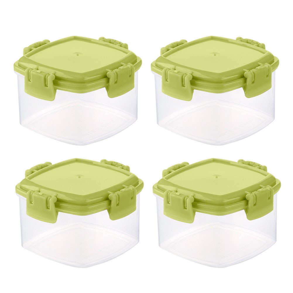 55ml Clear Plastic Storage Tubs 4Pcs with Secure Clip Lock Lids for Office