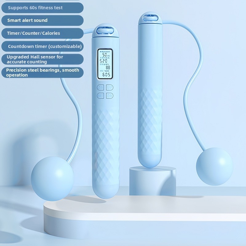 Cordless Jump Rope with Built In Timer Voice Prompts for Interval Training
