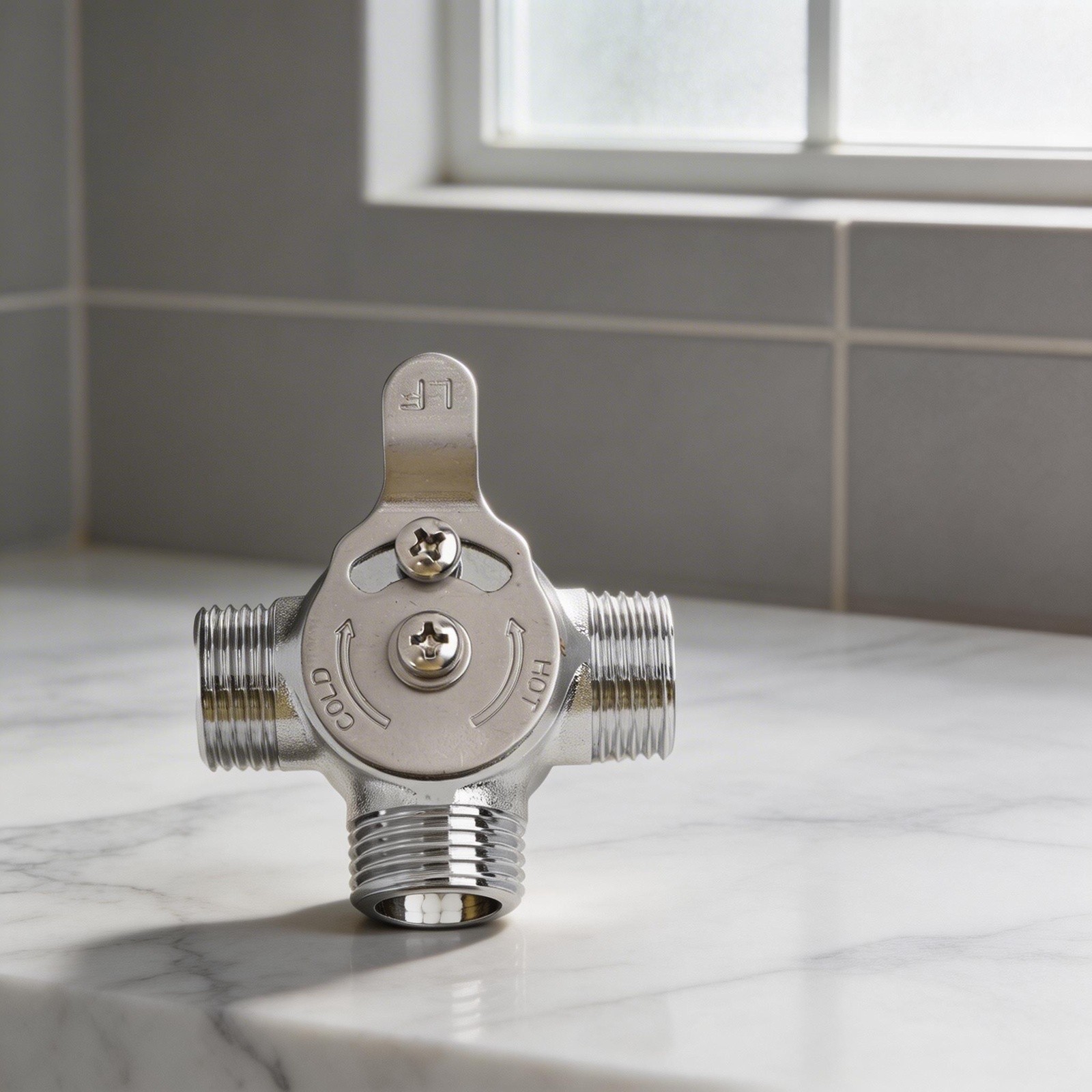 Hot Cold Water Mixing Valve With 38 Inch Inlets Outlet Adjustable Manual Valve - Produktbild 3