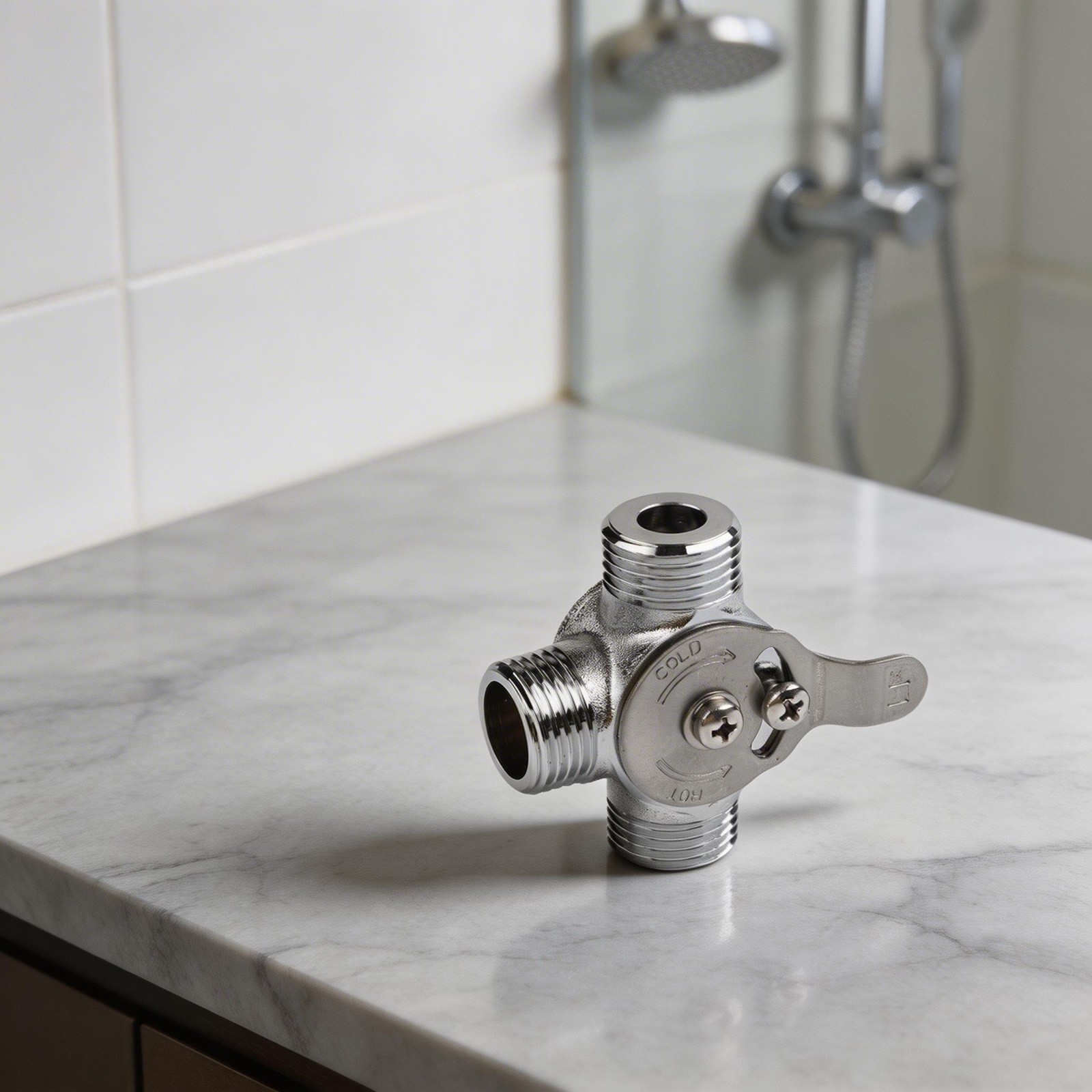 Manual Mixing Valve Hot Cold Water 38 Inch Brass Valve For Kitchen And Bathroom - Produktbild 1