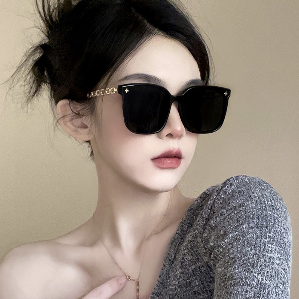 Women Sunglasses Large Frame Ergonomic PC Frame Korean Style Travel Eyewear