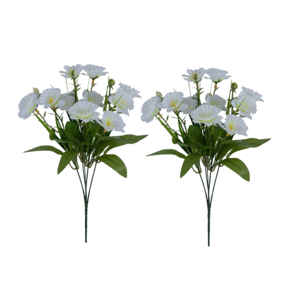 2PCS 36cm Artificial Daffodils Silk Plastic Stems for Patio Indoor Outdoor Use