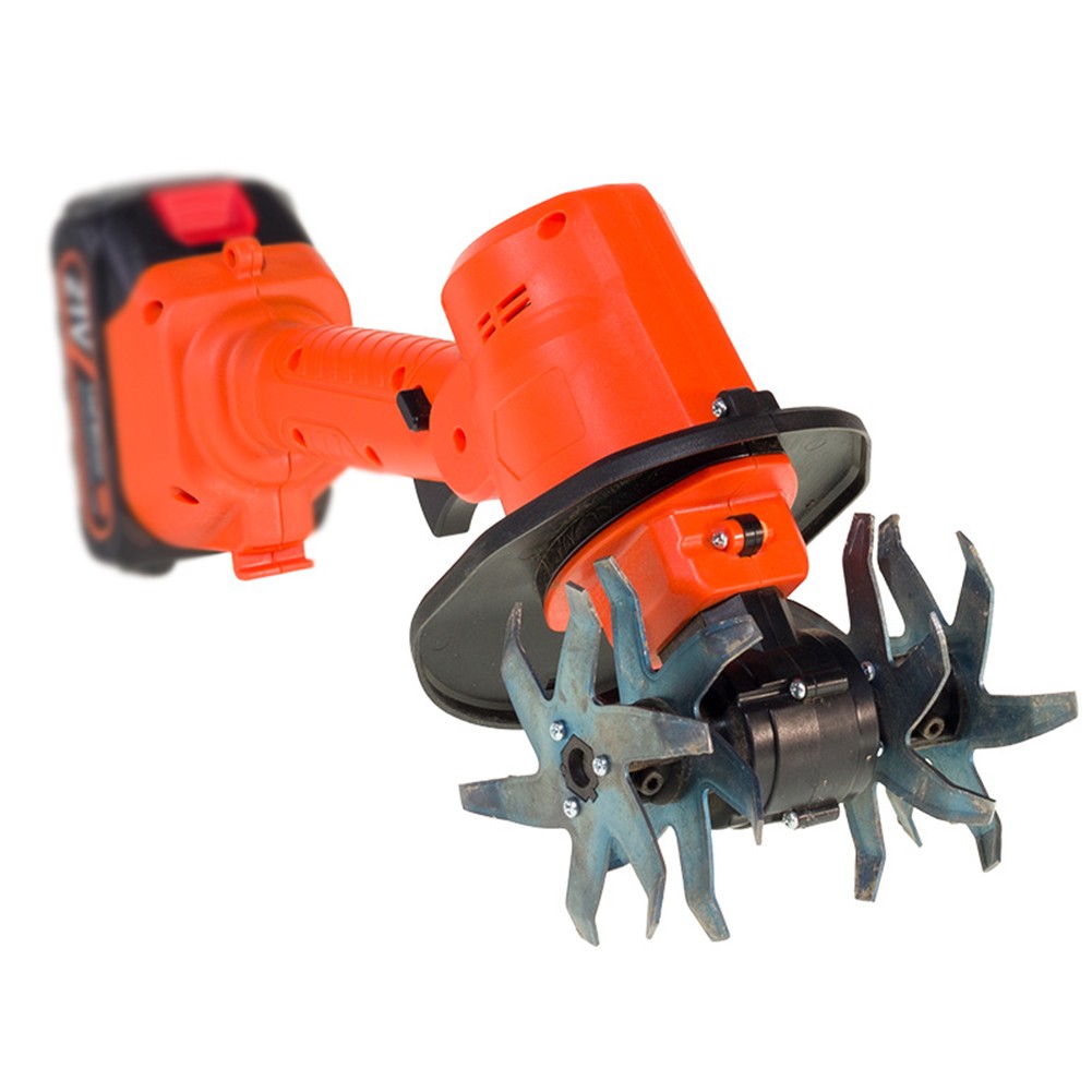 21V Cordless For Mini Tiller with 2 Rechargeable Batteries and 60 Min Runtime