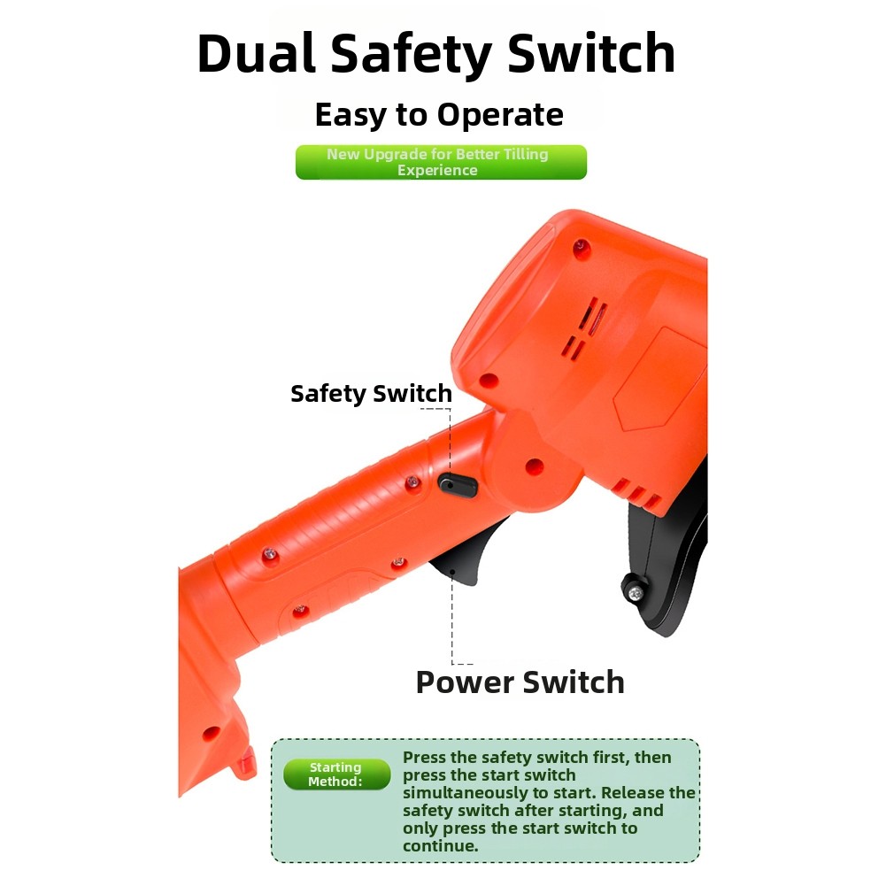 21V Cordless For Mini Tiller with 2 Rechargeable Batteries and 60 Min Runtime