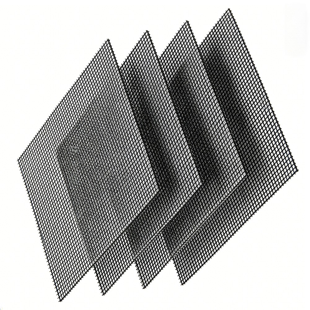 4 Pack Black Grill Mat Heat Resistant Nonstick Fiberglass Coated 40x30cm