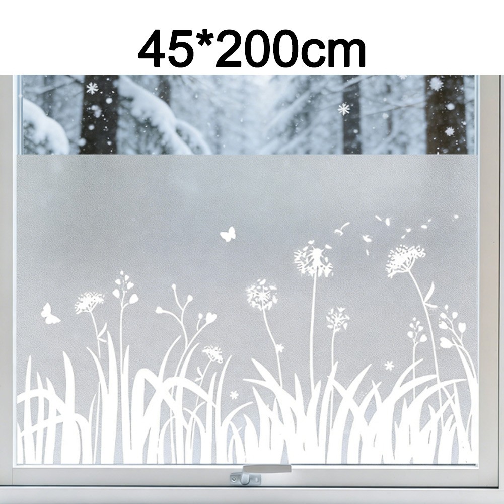 Dandelion and Butterfly Frosted Privacy Film for Office Home Glass 45x200cm