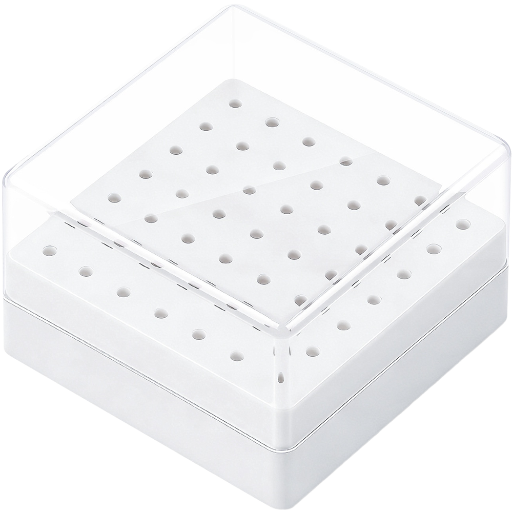 49-Hole Plastic Organizer Case for Nail Drill Bits Dustproof and Compact Design