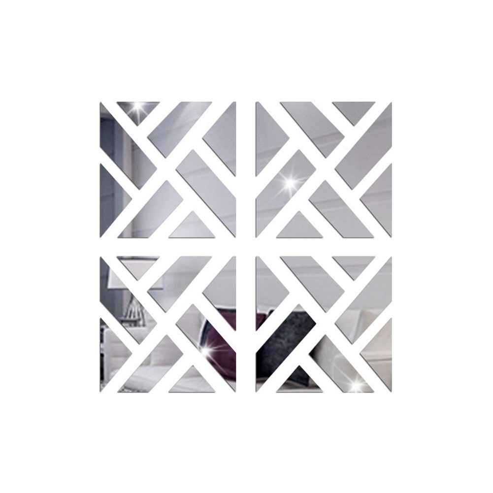 Mirror Decals 4 Pack Asian Acrylic Self Square For Wall Art 9.84 x 9.84in