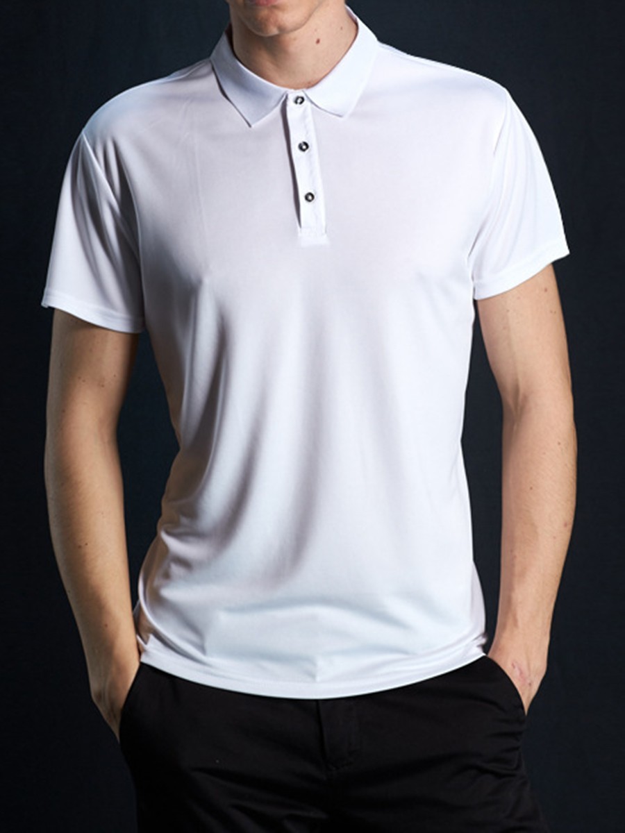 Men’s Polyester Quick Dry Shirt Collared Moisture Wicking Spring to Winter