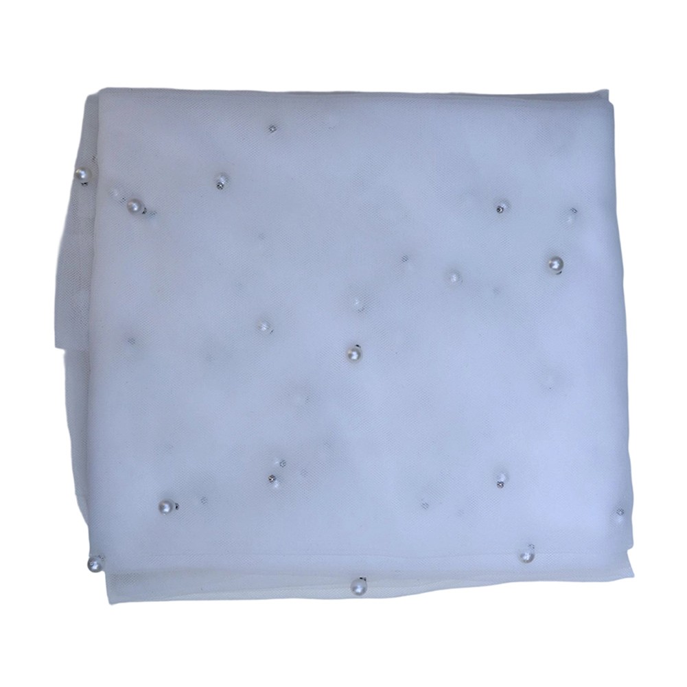 Elegant Pearl Gauze Fabric Tablecloth 300 cm for Wedding Ceremony Tables