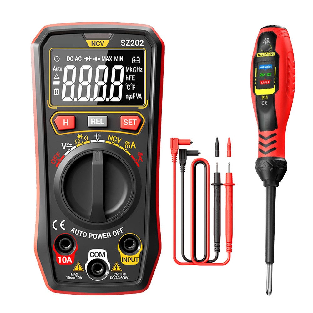SZ202 Multimeter with 2 x AAA Power and B18 LCD Voltage Detection Pen