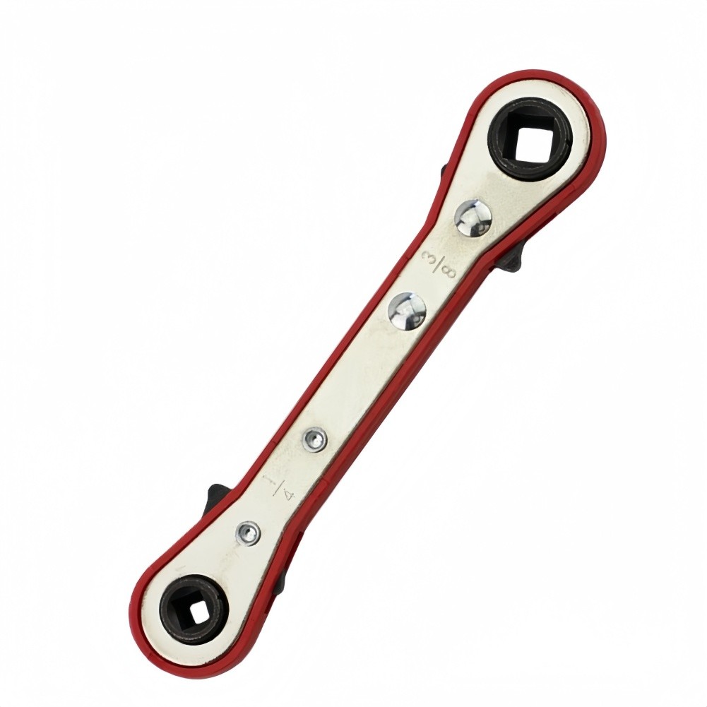 Four Way Ratchet Wrench with Ergonomic Grip for Air Conditioning Repair Tasks