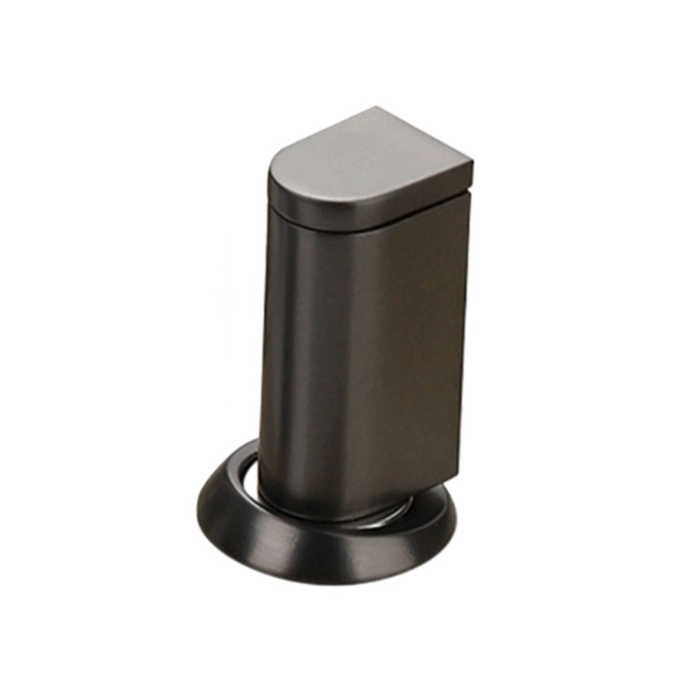 Retractable Magnet Door Stopper for Smooth Floor Surfaces – Matte Black Finish