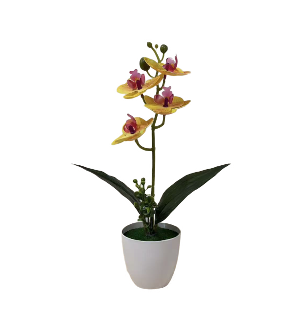 31cm Tall Fake Orchid in Pot for Living Room Bedroom Study Decor Indoor Use