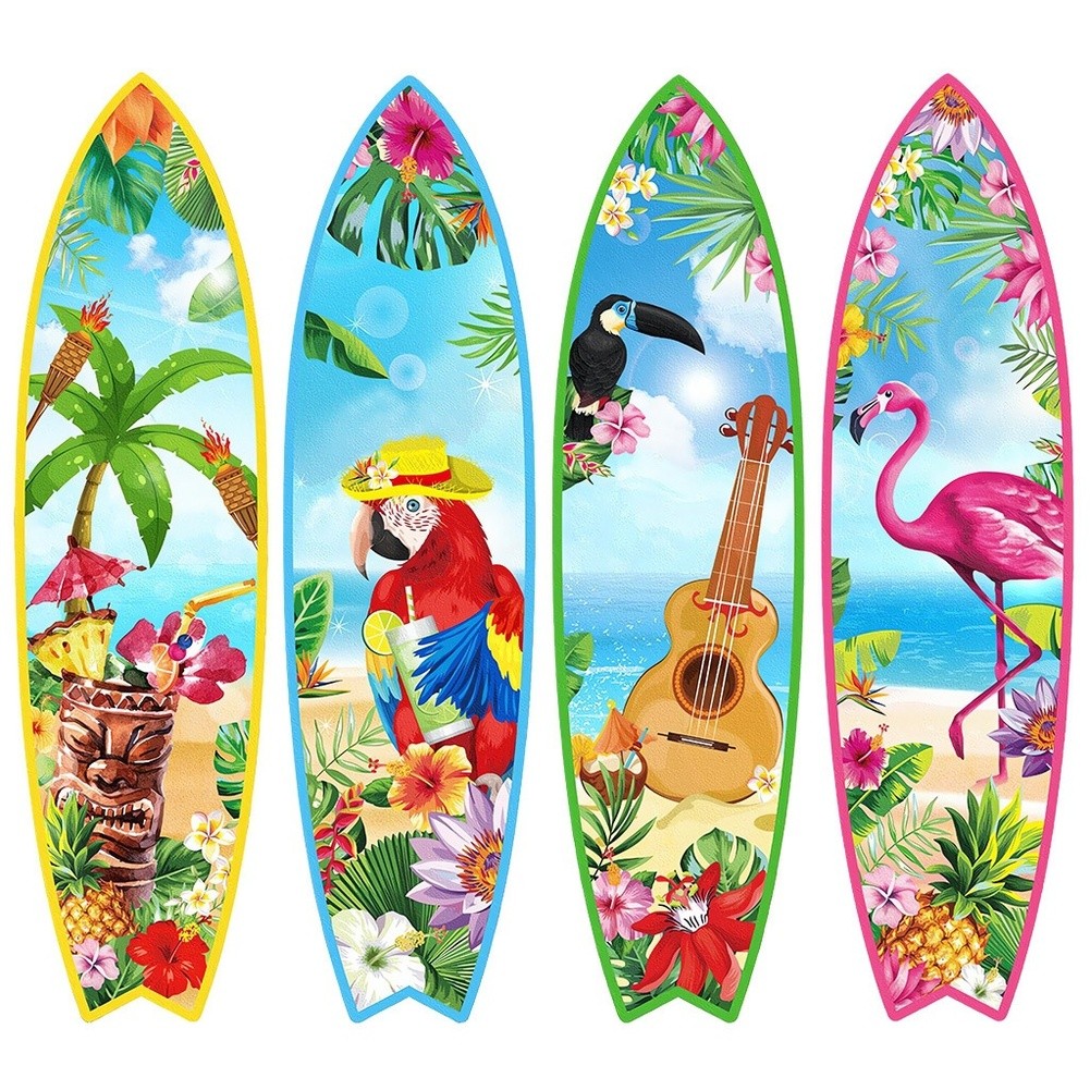 PVC Skateboard Wall Stickers Stickers Set of 4 Pink 15.5×4.3in for Living Room