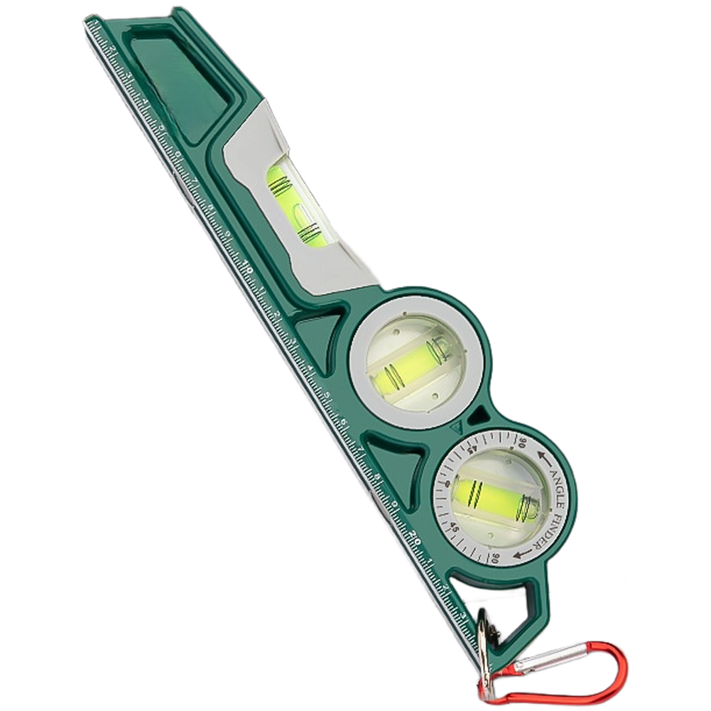 Green Aluminum For Spirit Level 24.5cm with Blue Bubble and Rubber Ends