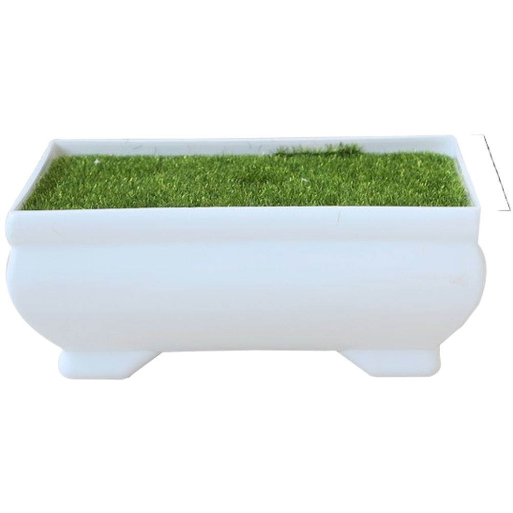 White Rectangular Plastic for Artificial Plants Modern Minimalist Decor