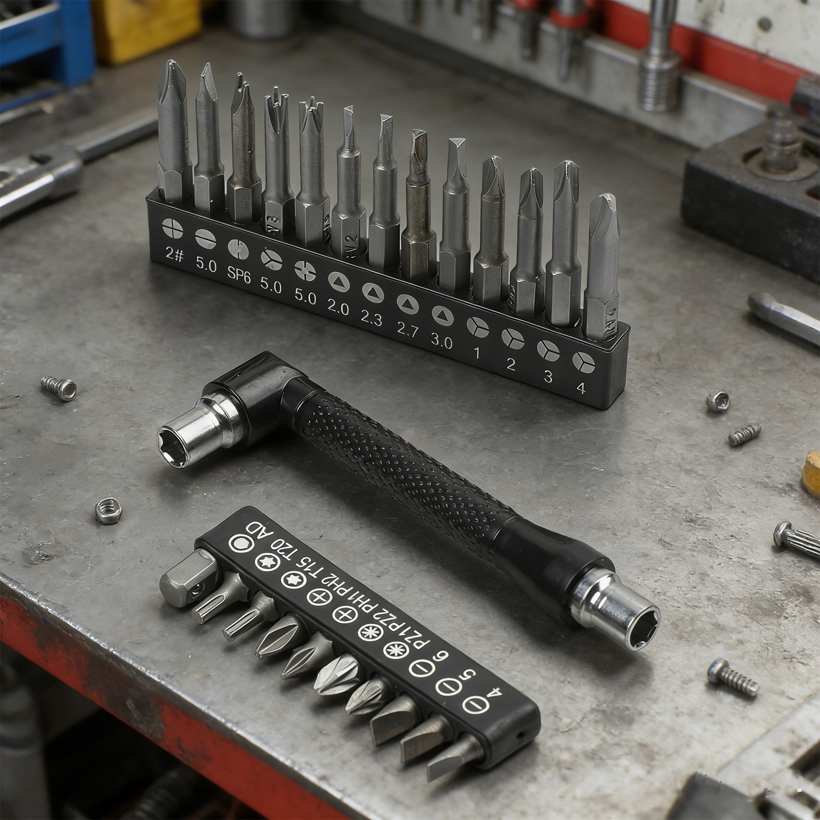 Professional Grade Irregular Bit Set + Magnetic L-Shaped Driver for Repairs
