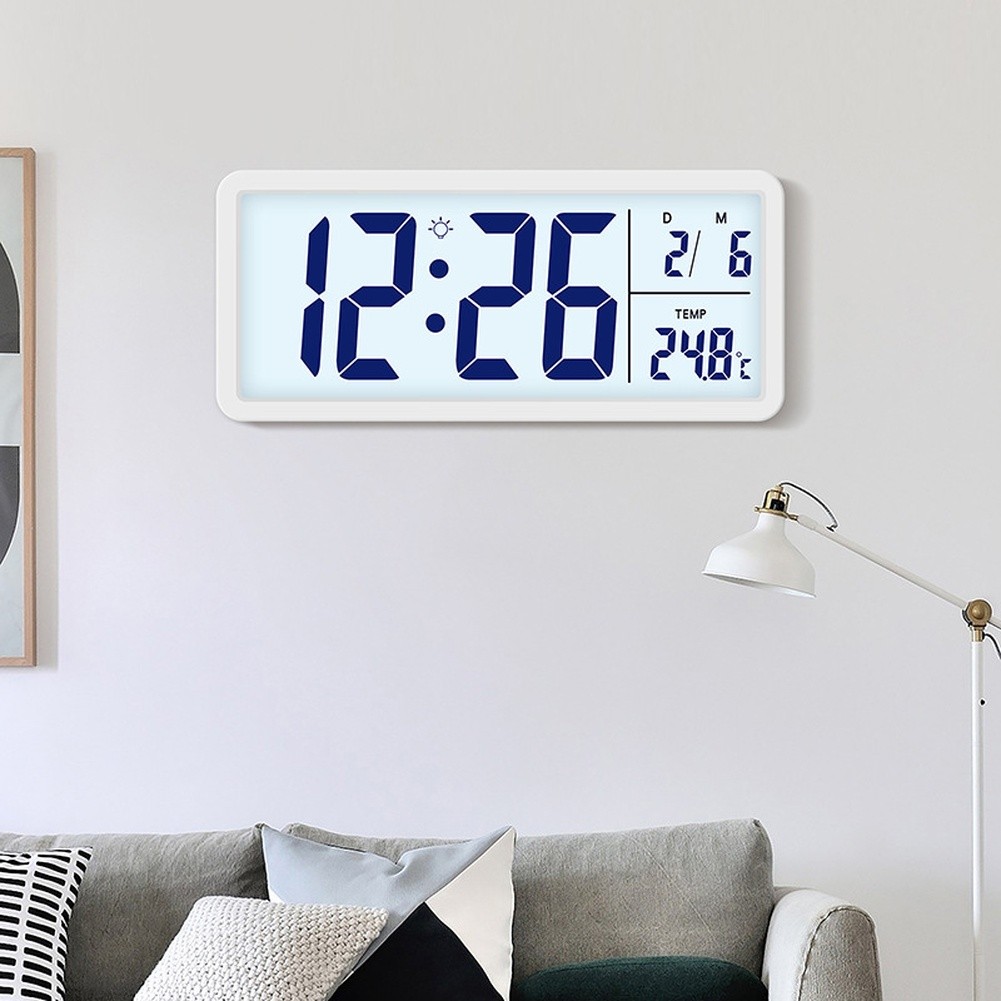Indoor Climate Digital Wall Clock LCD Nordic Style Temperature Humidity Display