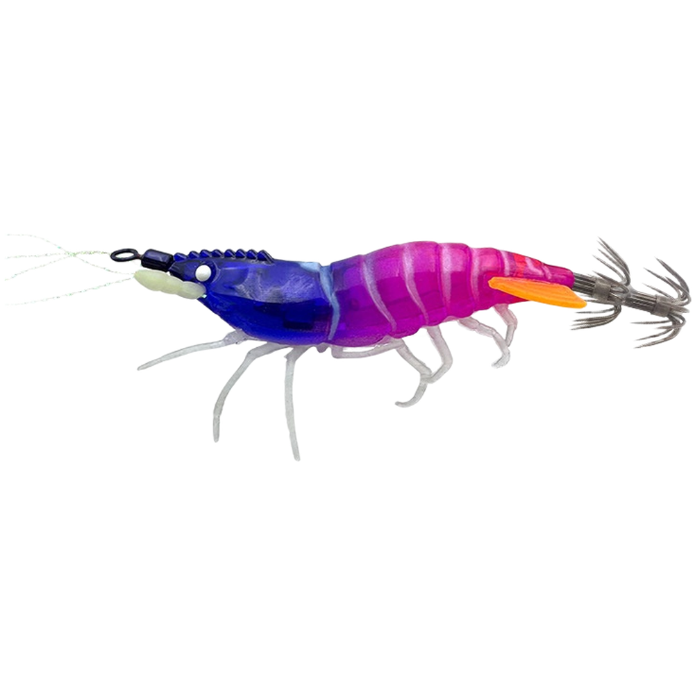Glow in Dark Shrimp Hook Lure with Rattling Beads and Flexible Soft Legs