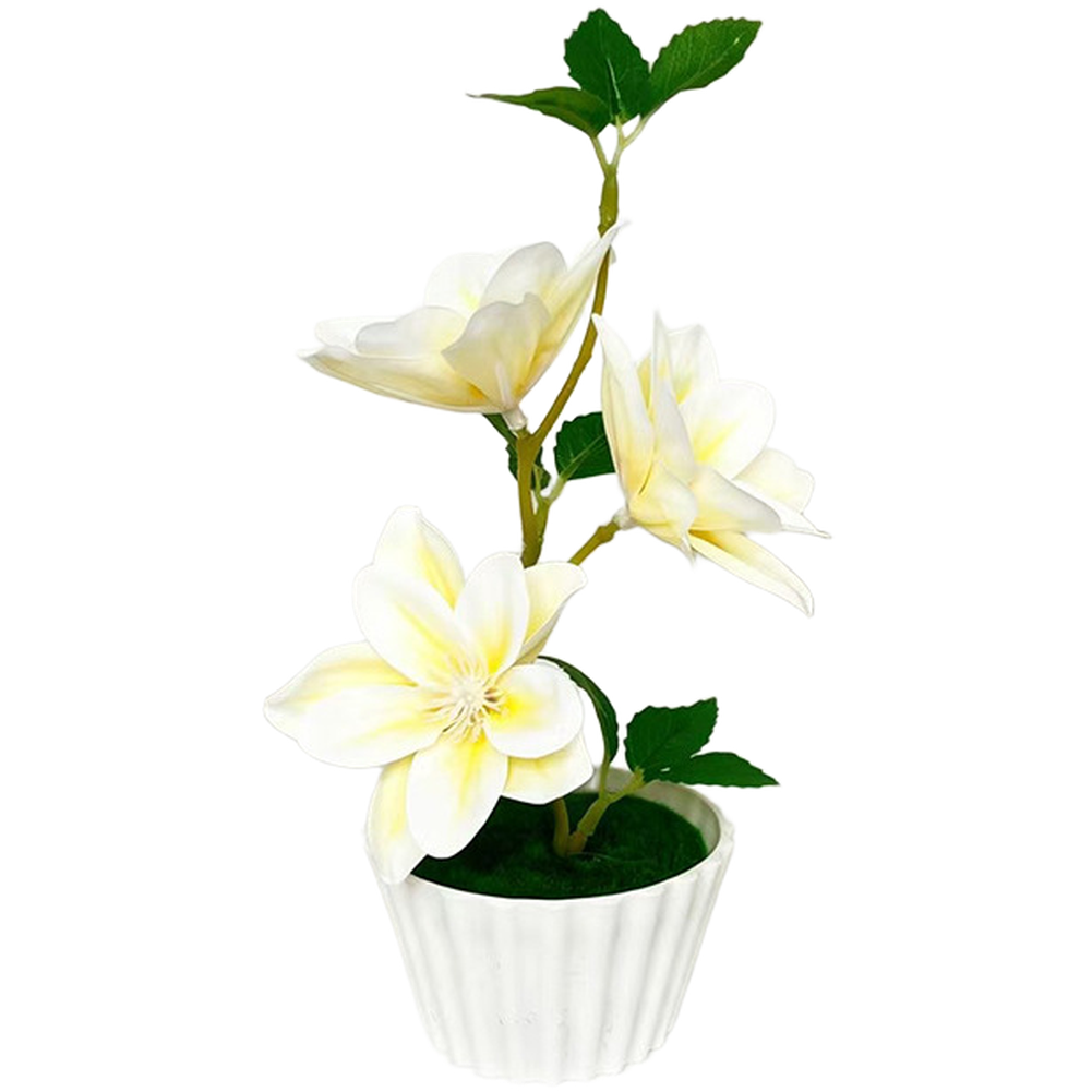 Artificial Magnolia Flowers 23cm for Cake Cup Decoration White Pink Purple