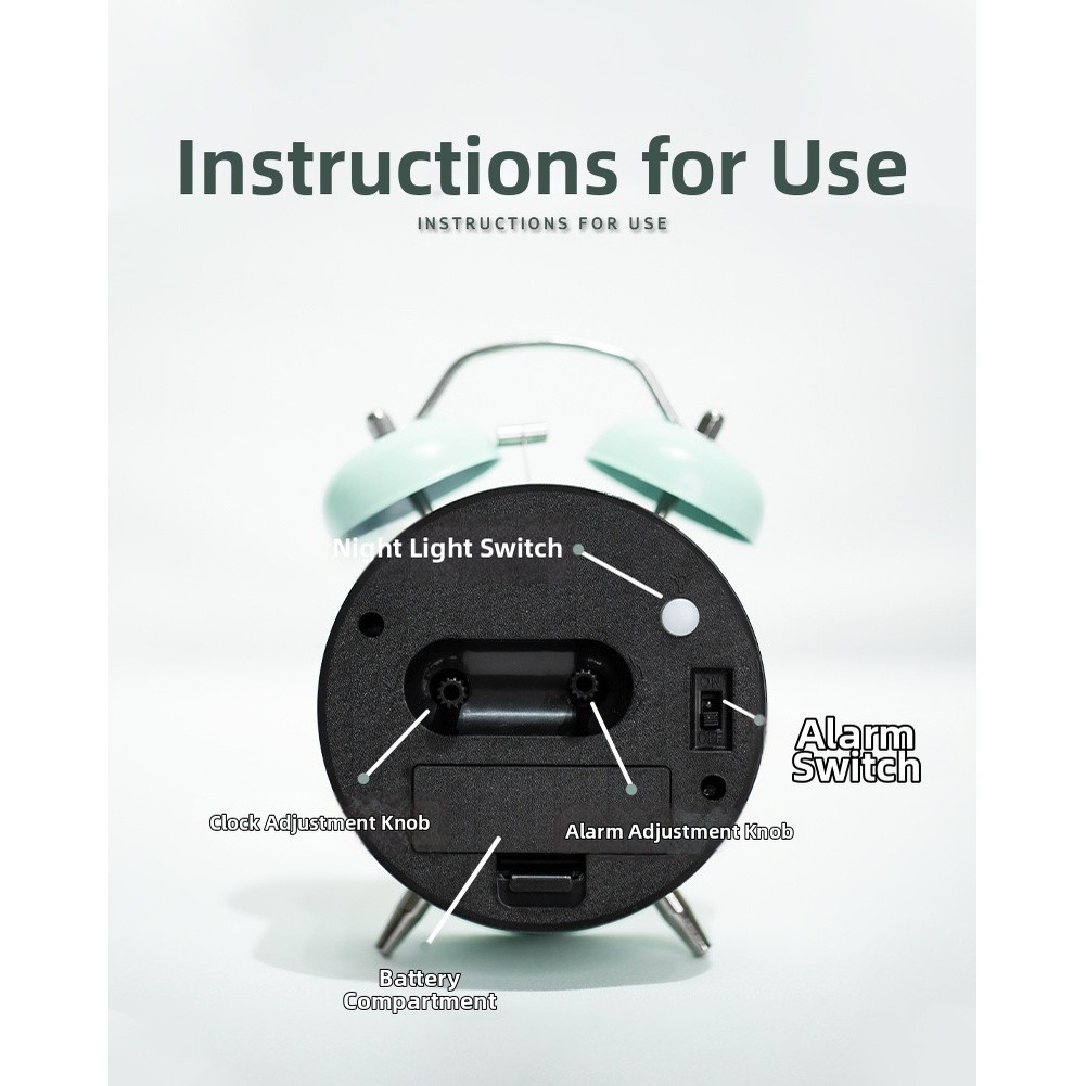 Silent Sweep Metal Alarm Clock for Children Luminous Night Light Function