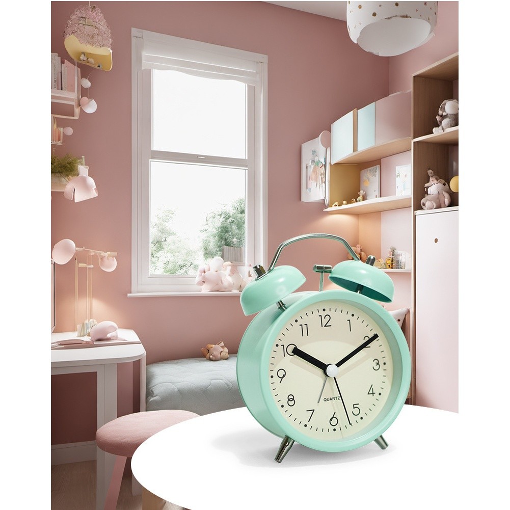 Silent Sweep Metal Alarm Clock for Children Luminous Night Light Function
