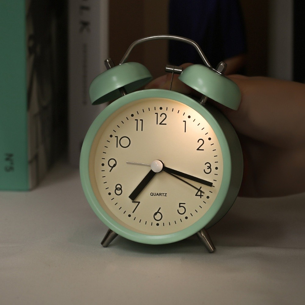 Silent Sweep Metal Alarm Clock for Children Luminous Night Light Function