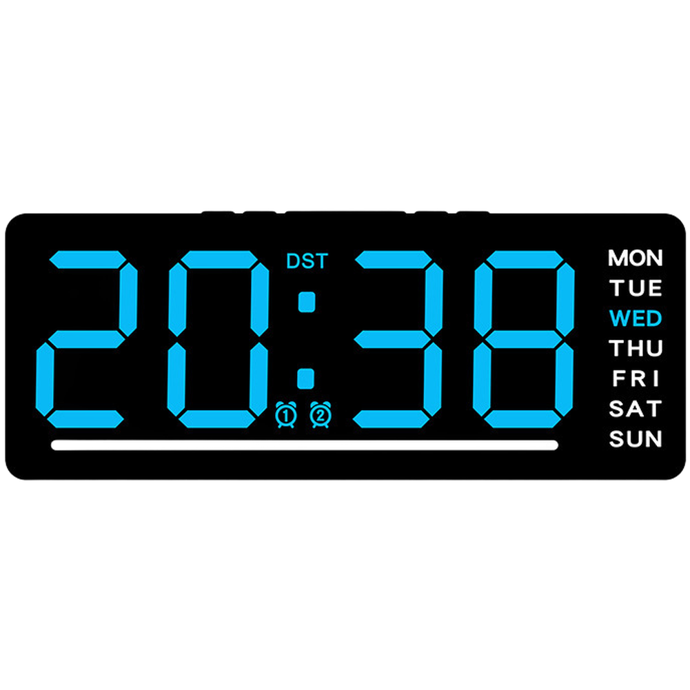 LED Digital Alarm Clock with Date Temperature Display and Adjustable Brightness