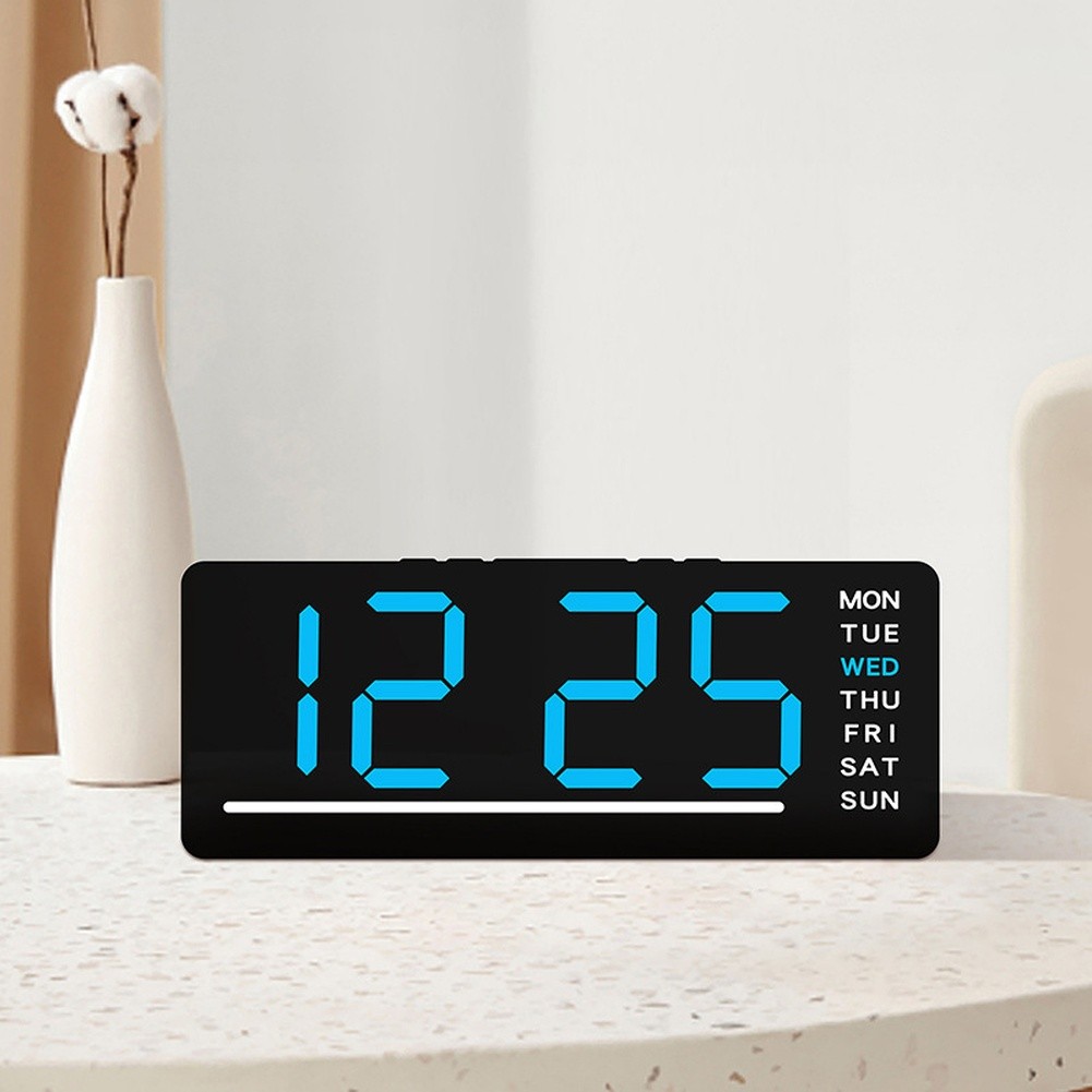 LED Digital Alarm Clock with Date Temperature Display and Adjustable Brightness