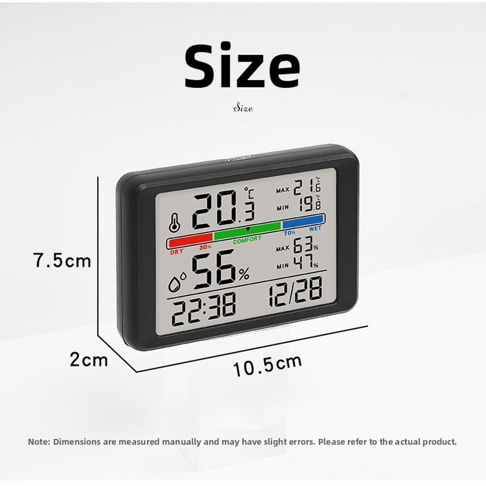 Ultra Thin Magnetic Digital Clock for Fridge with Temp Humidity Readout