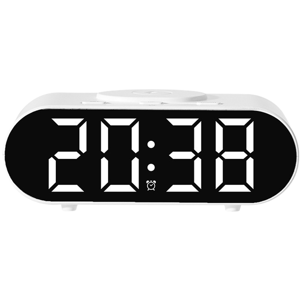 LED Alarm Clock with 15W Wireless Charging Compatibility and 4 Light Settings