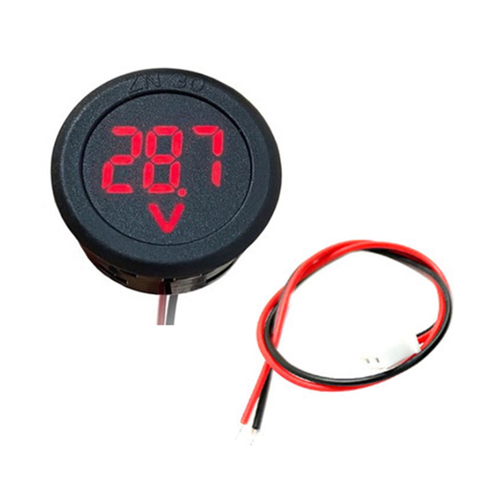 Round LED Digital Voltmeter DC 4V to 100V for Vehicle Electrical Testing