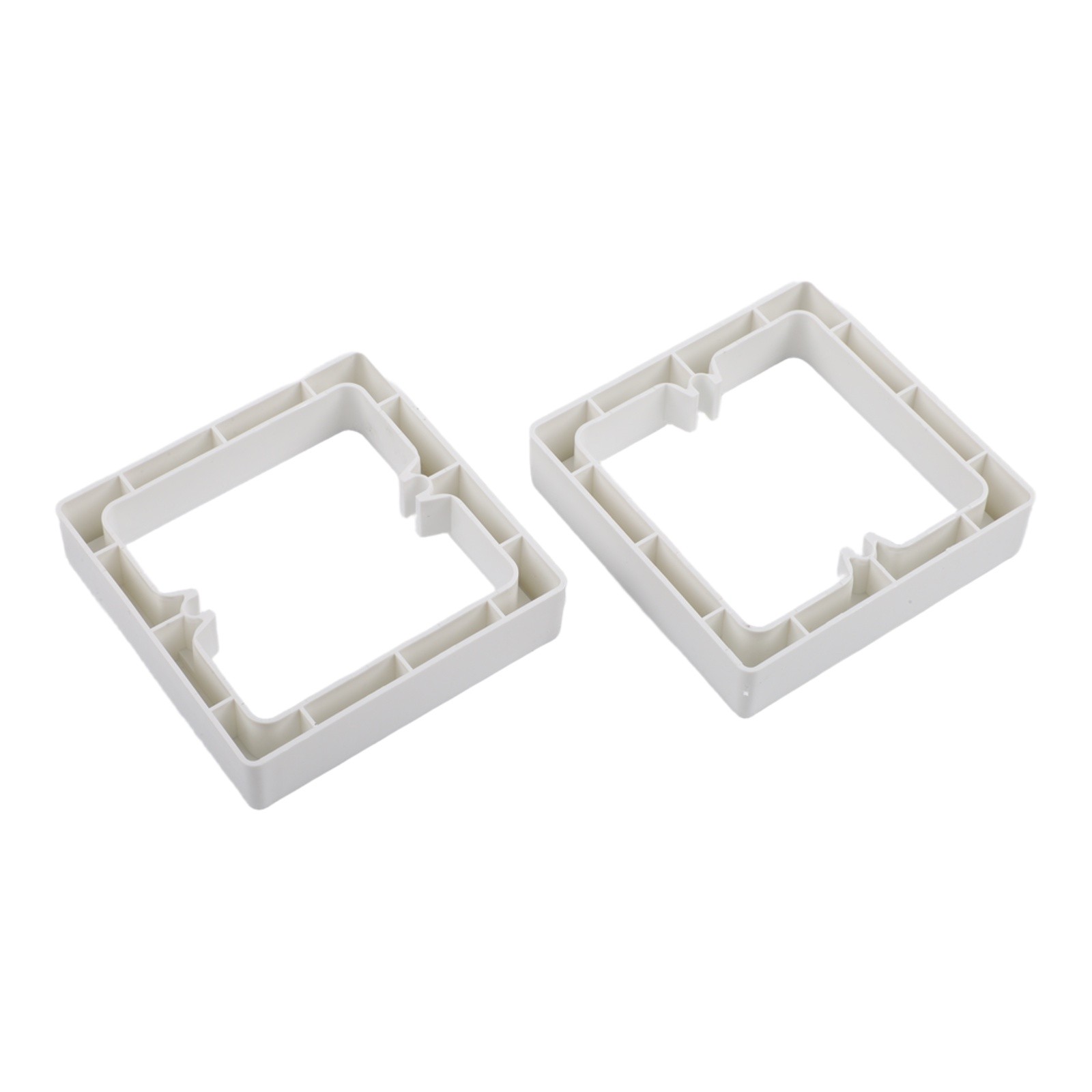 Square Socket Spacer Pair with Screws to Improve Depth in Electrical Boxes