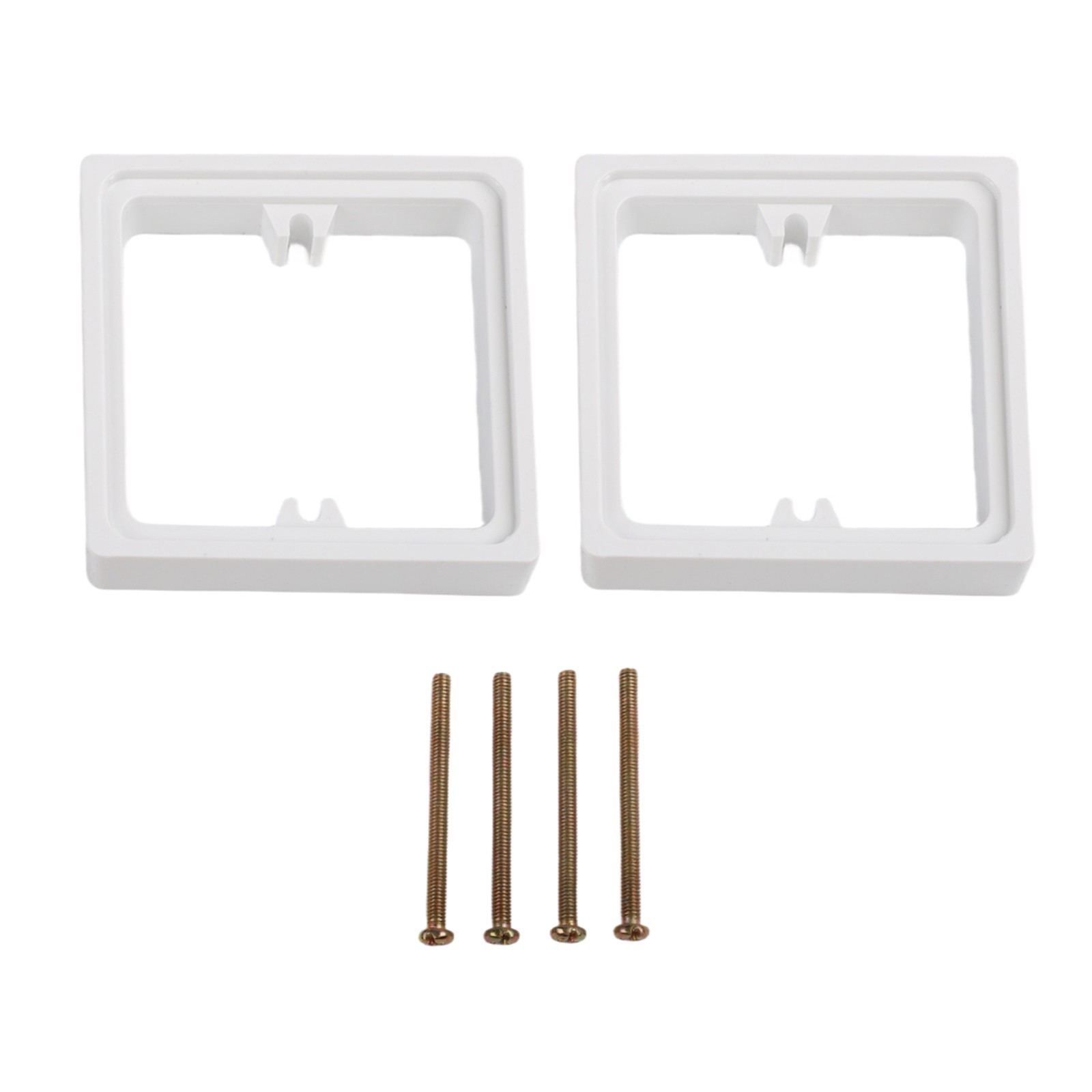 Square Socket Spacer Pair with Screws to Improve Depth in Electrical Boxes