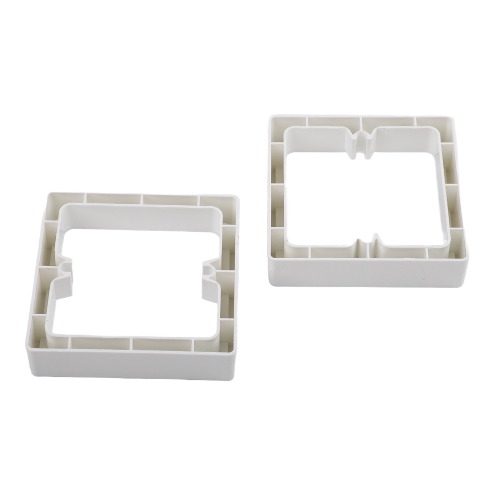 Square Socket Spacer Pair with Screws to Improve Depth in Electrical Boxes