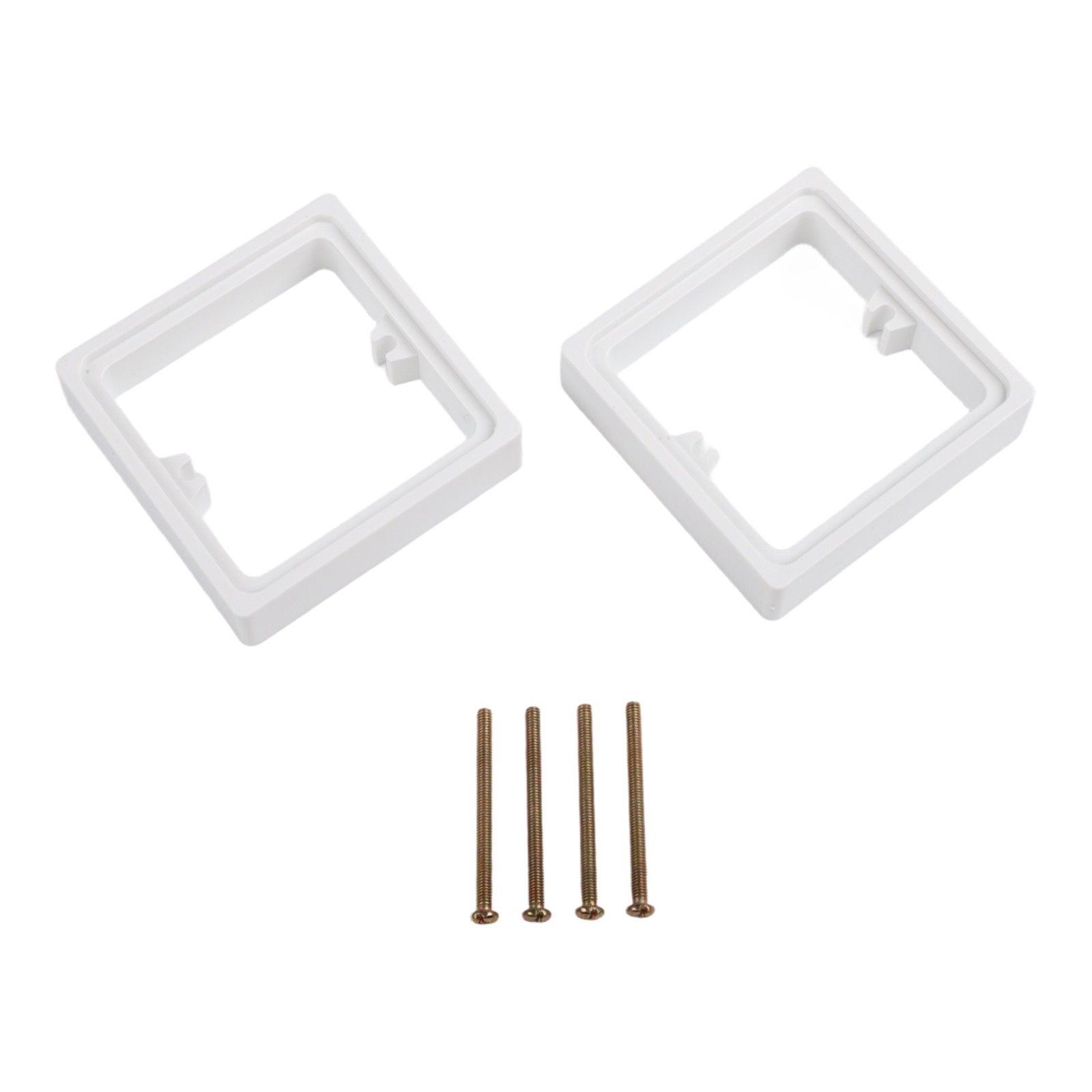 Square Socket Spacer Pair with Screws to Improve Depth in Electrical Boxes
