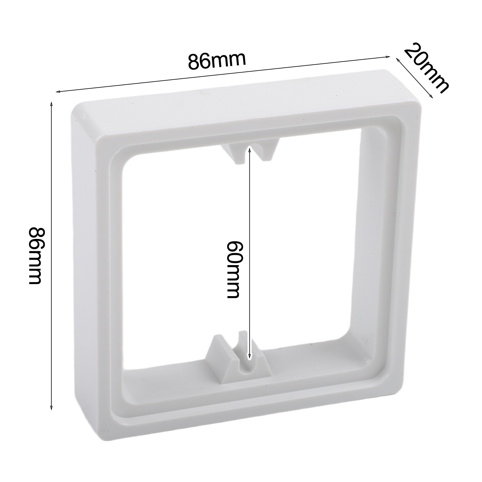 Square Socket Spacer Pair with Screws to Improve Depth in Electrical Boxes