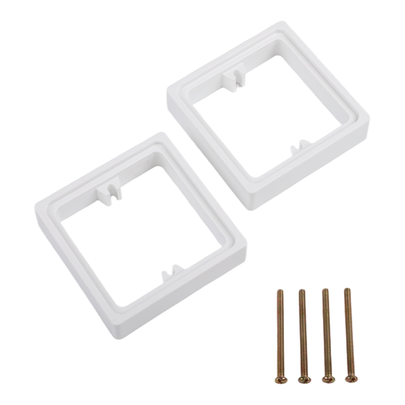 Square Socket Spacer Pair with Screws to Improve Depth in Electrical Boxes