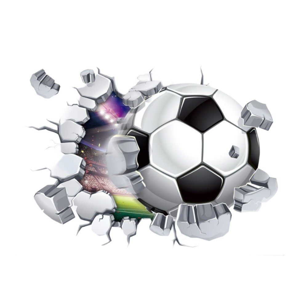 Backing Included 3D Football Sticker Moisture Resistant Easy Installation