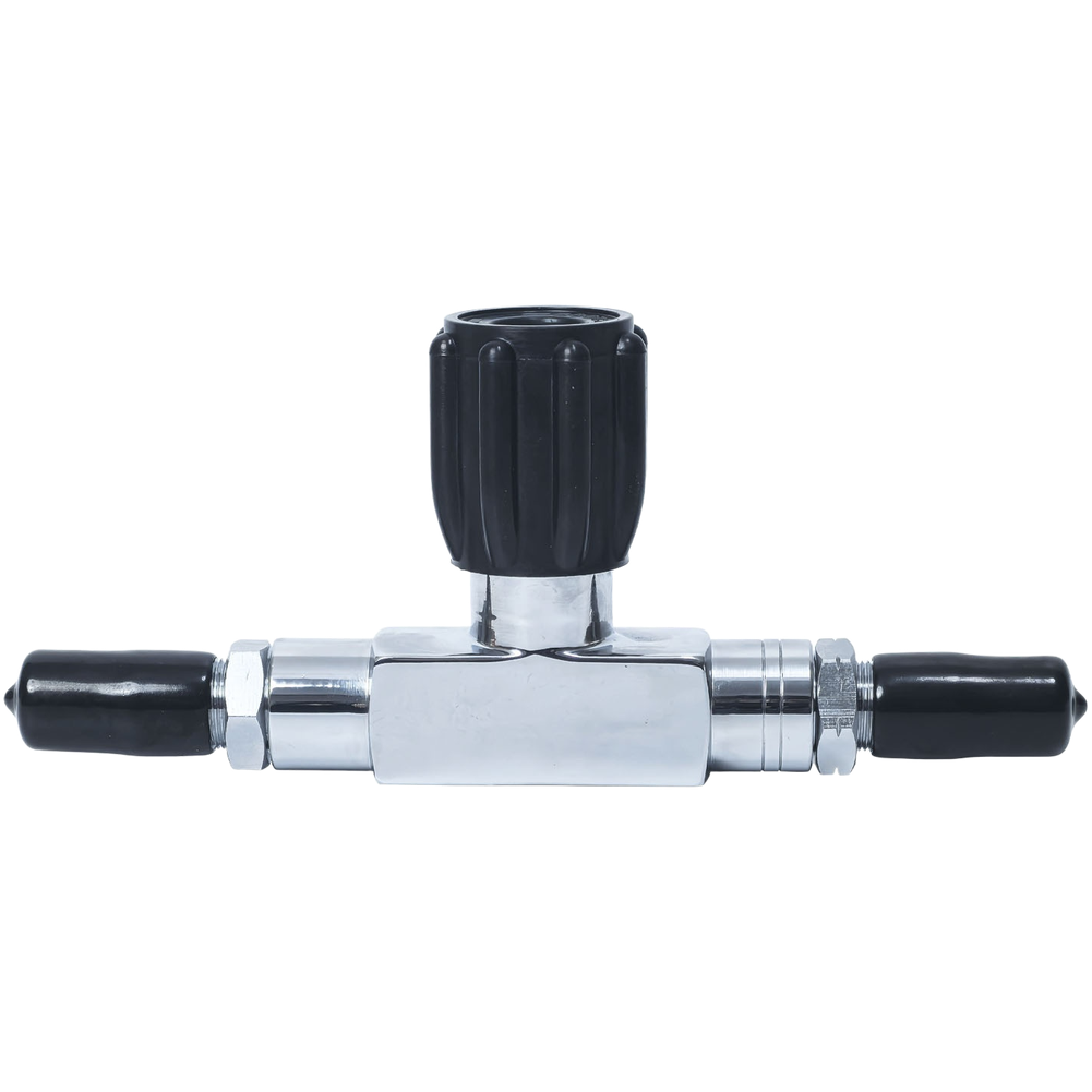 Scuba Double Valve Assembly 3500psi DIN Fitting Chrome Plated Brass G3/4 14NPSM