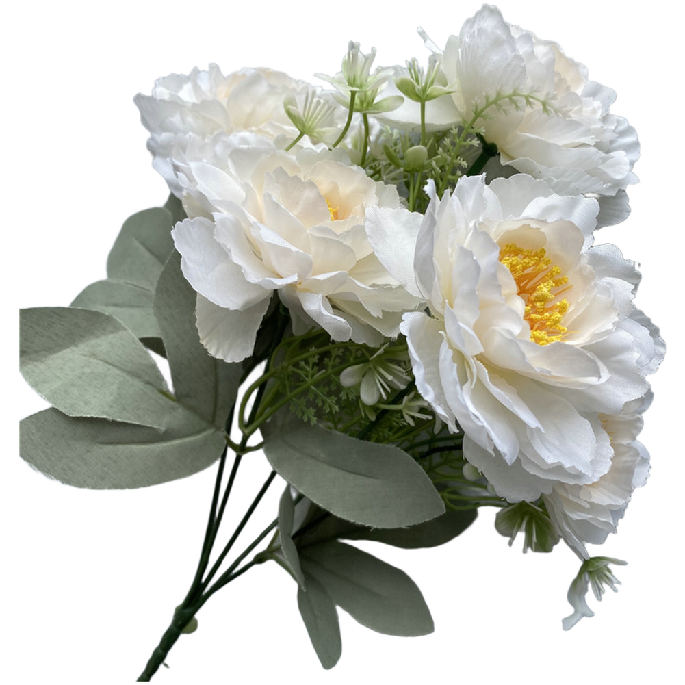 Realistic Peony Silk Flower Arrangement 6 Heads 35cm Height for Indoor Decor
