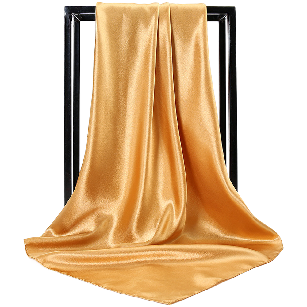Artificial Silk Women’s Scarf 90x90cm European Style Solid Color Shawl