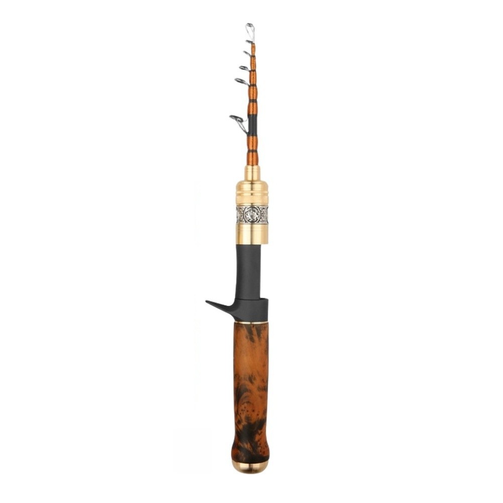 UL Carbon Casting Rod Wood Handle for Small Stream Fishing Collapses 31cm