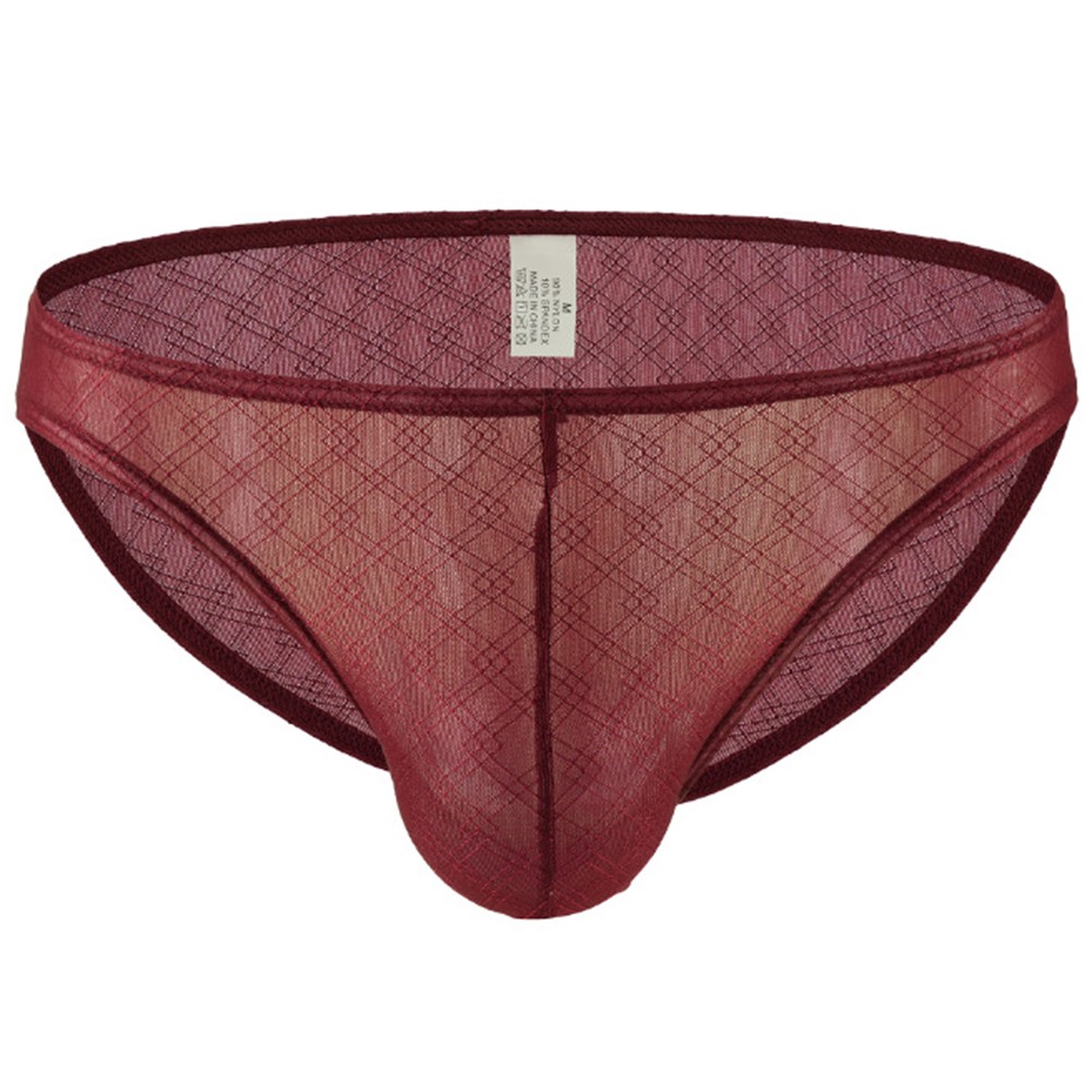 Low Waist Men’s Sheer Briefs Made of 95% Nylon 5% Spandex Stretch Fabric